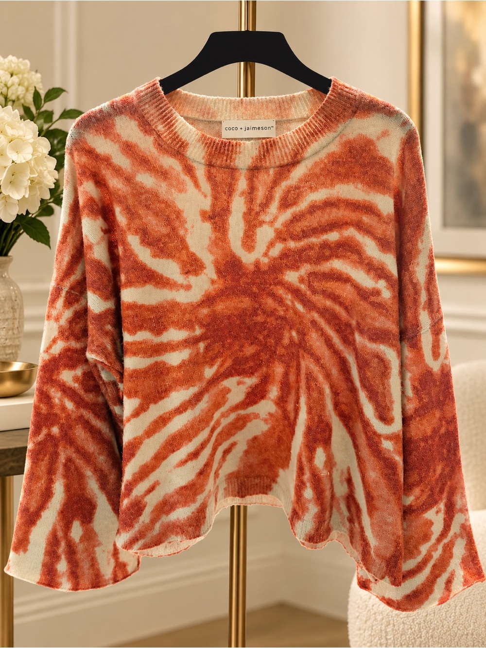 Coco + Jaimeson Tie Dye Bell Sleeve Sweater
Size M